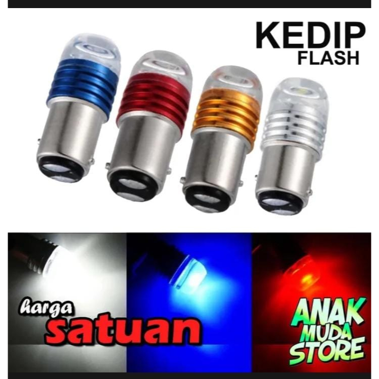 Jual LAMPU BOHLAM STOP BAYONET KEDIP FLASH 3 MATA LED Shopee Indonesia