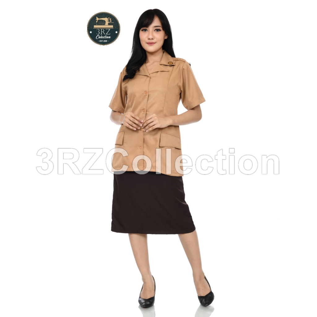 Jual Setelan Seragam Pramuka Pembina Guru Wanita Lengan Pendek Set Rok