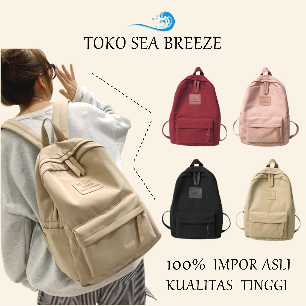 Jual Ready COD Tas Ransel Wanita Korean Backpack Polos Baby Bag Baru