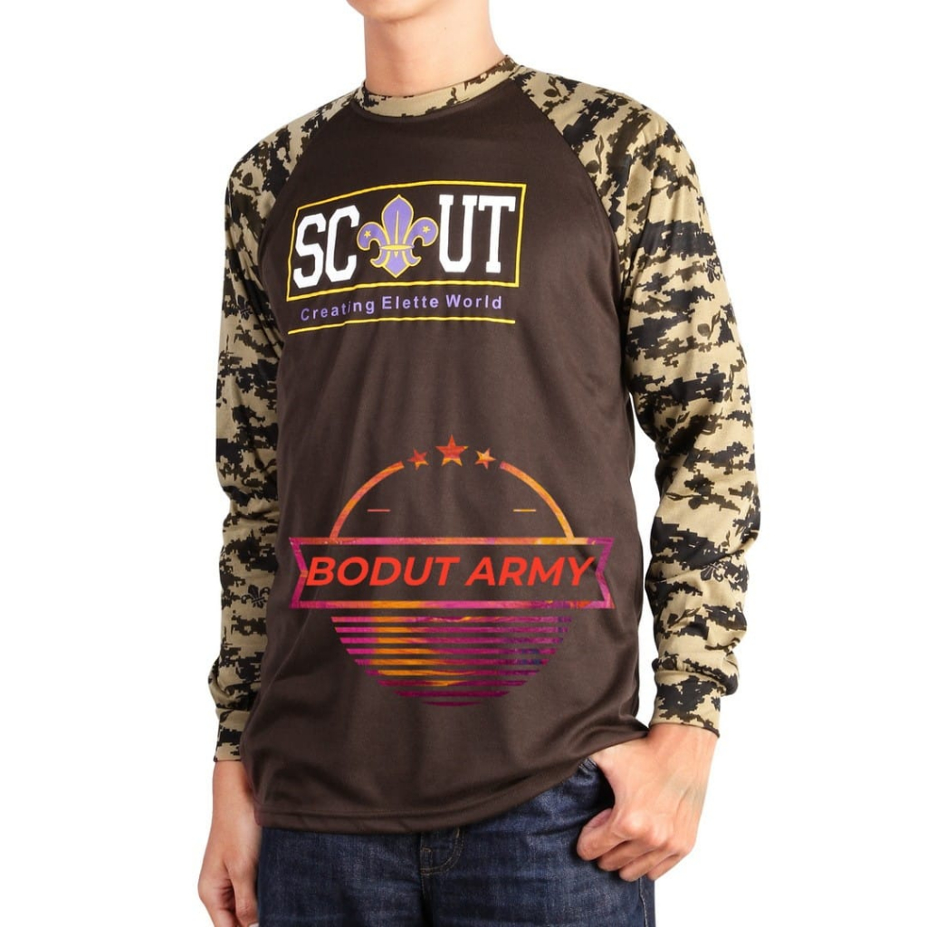 Jual Kaos Baju Loreng Pramuka Motif Scout Reglan Bdu Tactical Lapangan