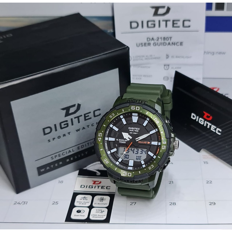 Jual New Model Jam Tangan Pria Digitec Da T Dualtime Analog