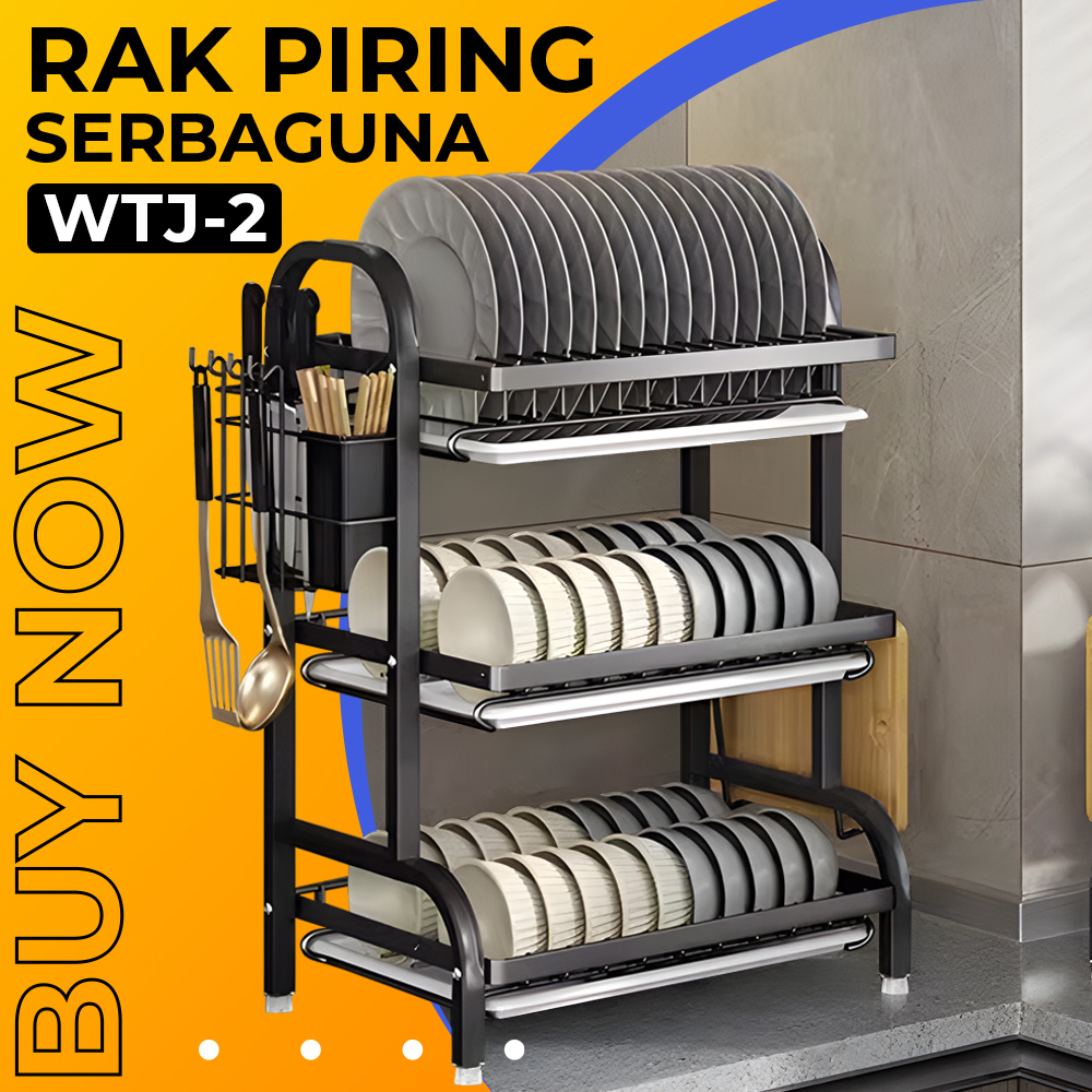 Jual Promo Rak Piring Stainless Minimalis Tingkat Peralatan Dapur