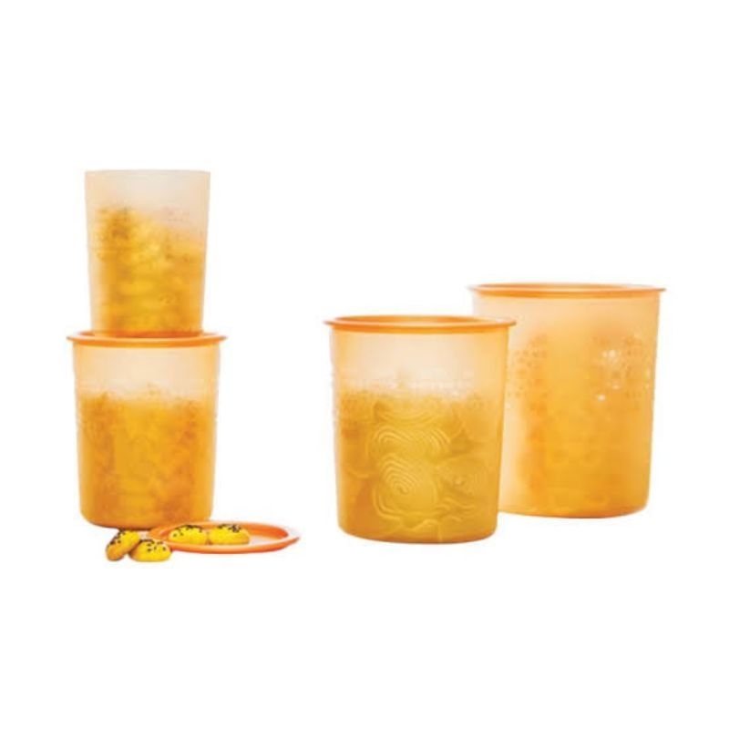 Jual Toples Jajan Wadah Makanan Snack Mosaic Canister Gold Tupperware