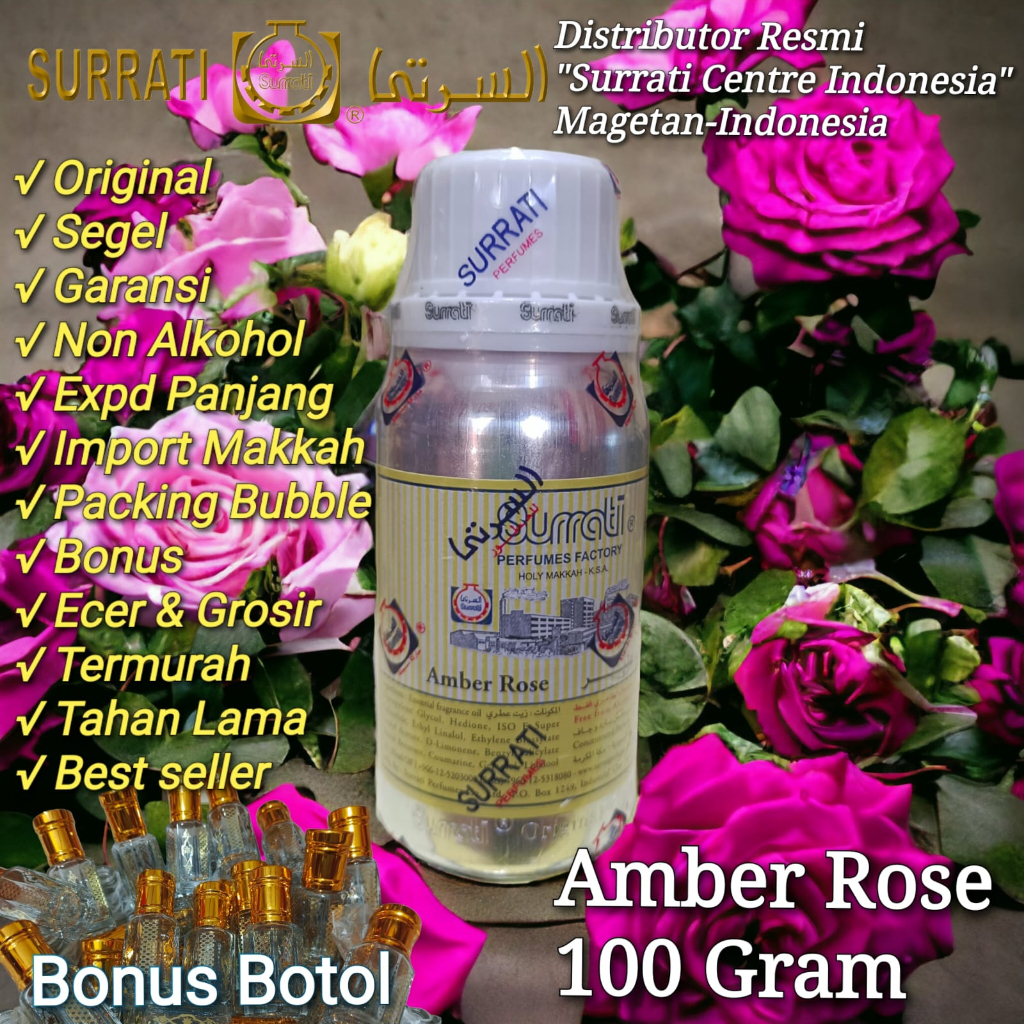 Jual Amber Rose 100 Gram Segel Original SURRATI Bibit Murni Parfum