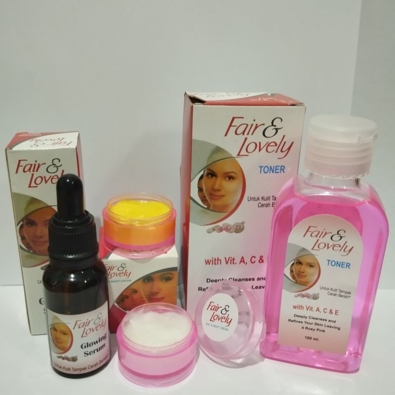 Jual Paket Fair Lovely 4in1 Cream Siang Malam Serum Toner