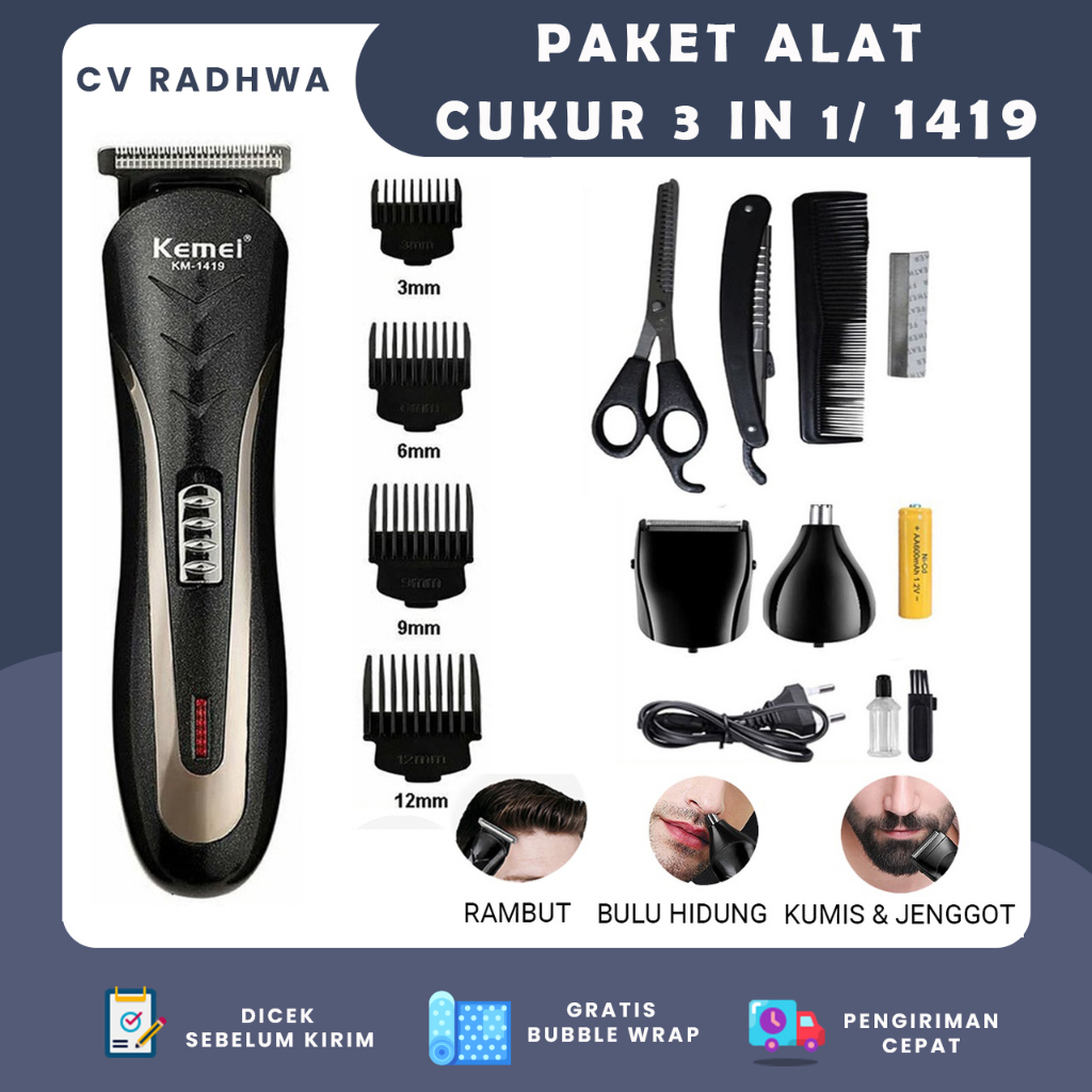 Jual Mesin Cukur Rambut Cas Kemei Alat Cukur Rambut Elektrik Kemei