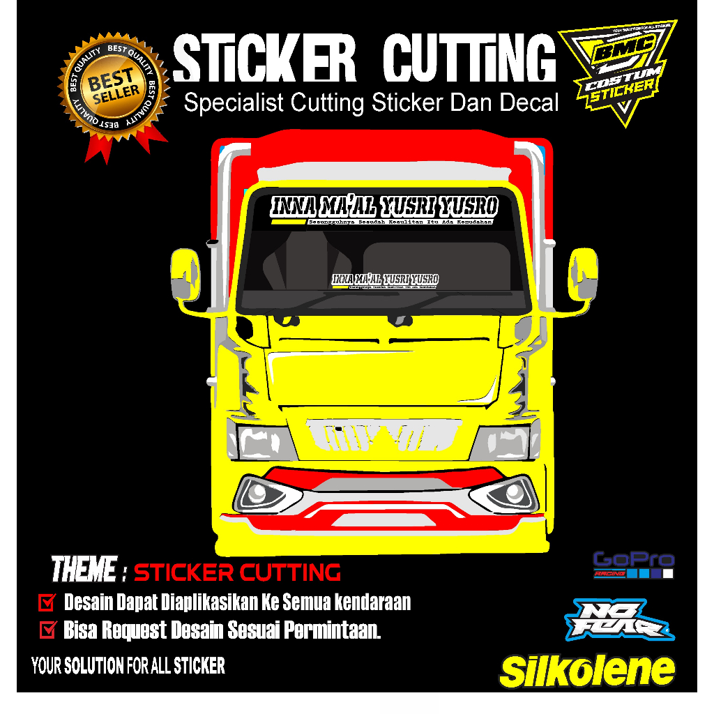 Jual Sticker Cutting Kaca Depan Truck Mobil Pickup Stiker Variasi Kaca