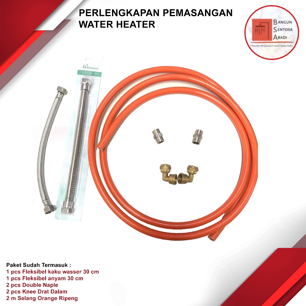 Jual PERLENGKAPAN PEMASANGAN WATER HEATER KOMPLIT PEMASANGAN WATER