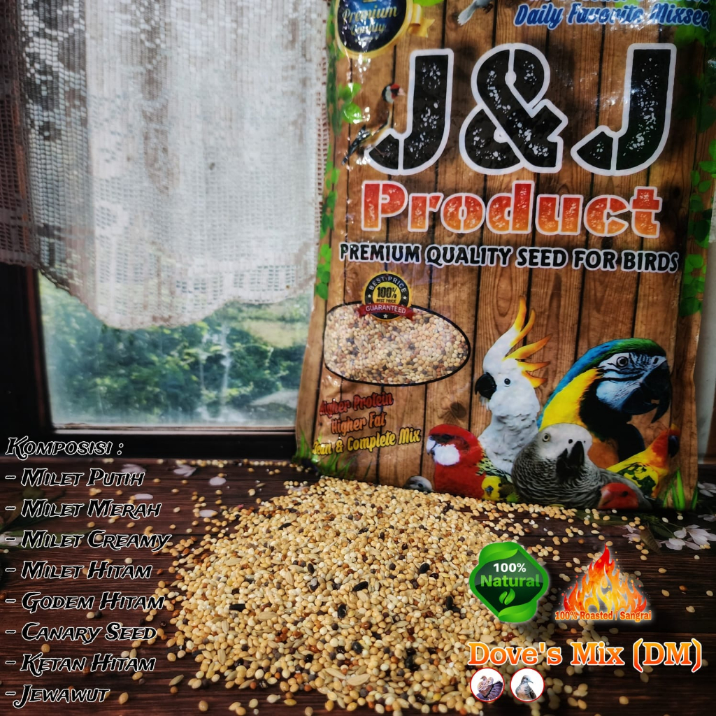 Jual DOVES MIX 1kg Pakan Burung Perkutut Puter Tekukur JJ Premium