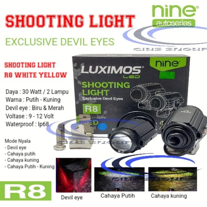 Jual LUMINOSLED LAMPU SOROT Q2 R2 QQ MINI SHOOTING LIGHT LASER BISA 2