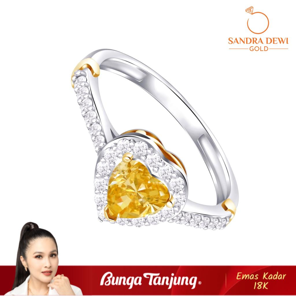 Jual Cincin Princess Color Yellow Sandra Dewi Emas K Bunga