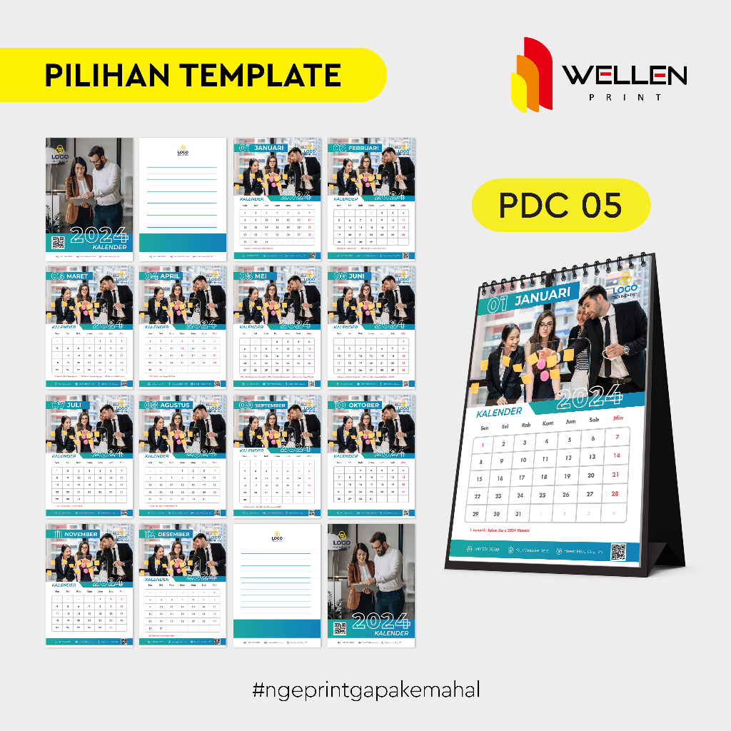 Jual WELLEN PRINT Cetak Kalender Duduk Custom Kalender Meja Custom