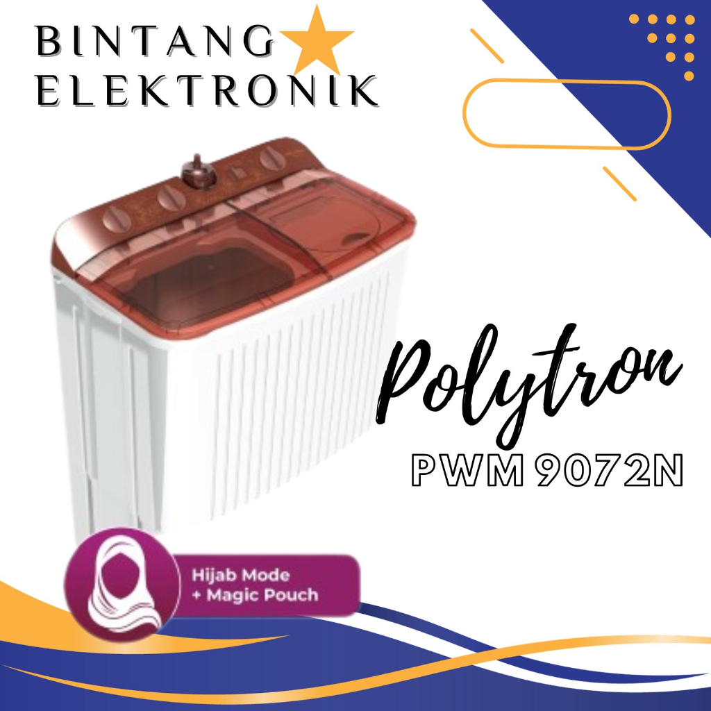 Jual Mesin Cuci POLYTRON Primadona Giant 2 Tabung 9 Kg PWM 9072N