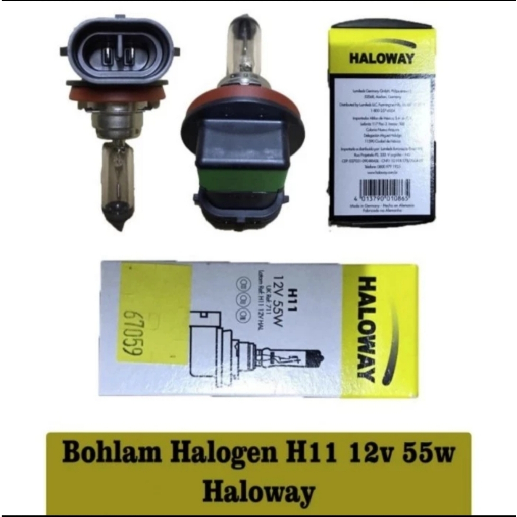 Jual HALOWAY H11 H 11 12V 55W Bohlam Halogen Lampu Kabut Fog Lamp