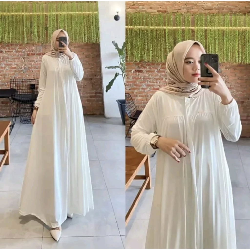 Jual Maryam Dress Gamis Kondangan Mewah Bahan Cey Crinkle Airflow