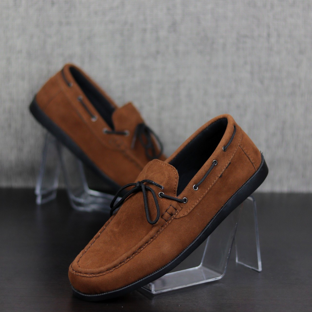 Jual Sepatu Formal Pria Loafer Osaka Rionz Kulit Suede Kantor Kerja