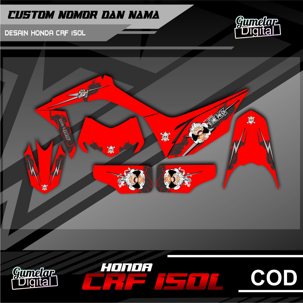 Jual Stripping Simpel Honda Crf L Luffy Gear Monkey D Luffy Gear