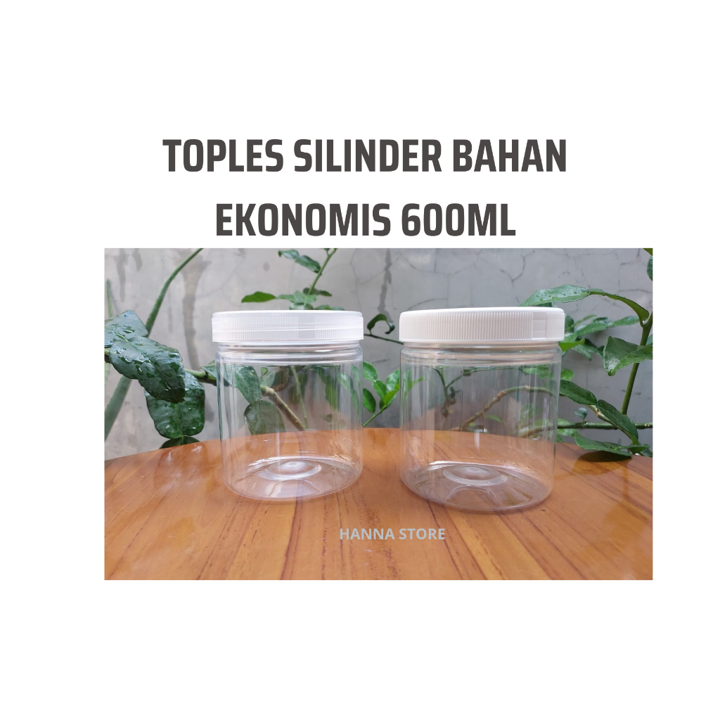 Jual Toples Plastik PET 600ml Silinder Cylinder Jar Tabung Kue Snack