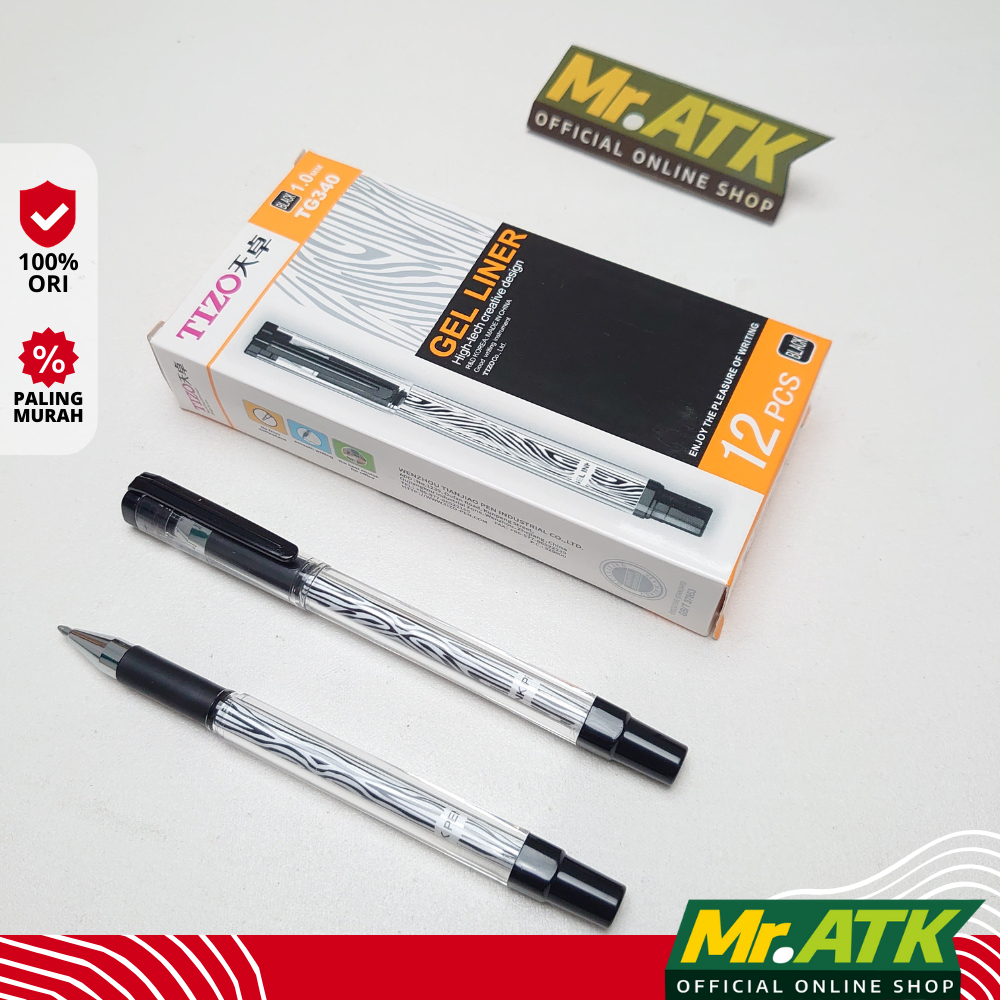 Jual Pulpen Tizo Gel Liner Mm Warna Hitam Tebal Merk Cina Ballpoint