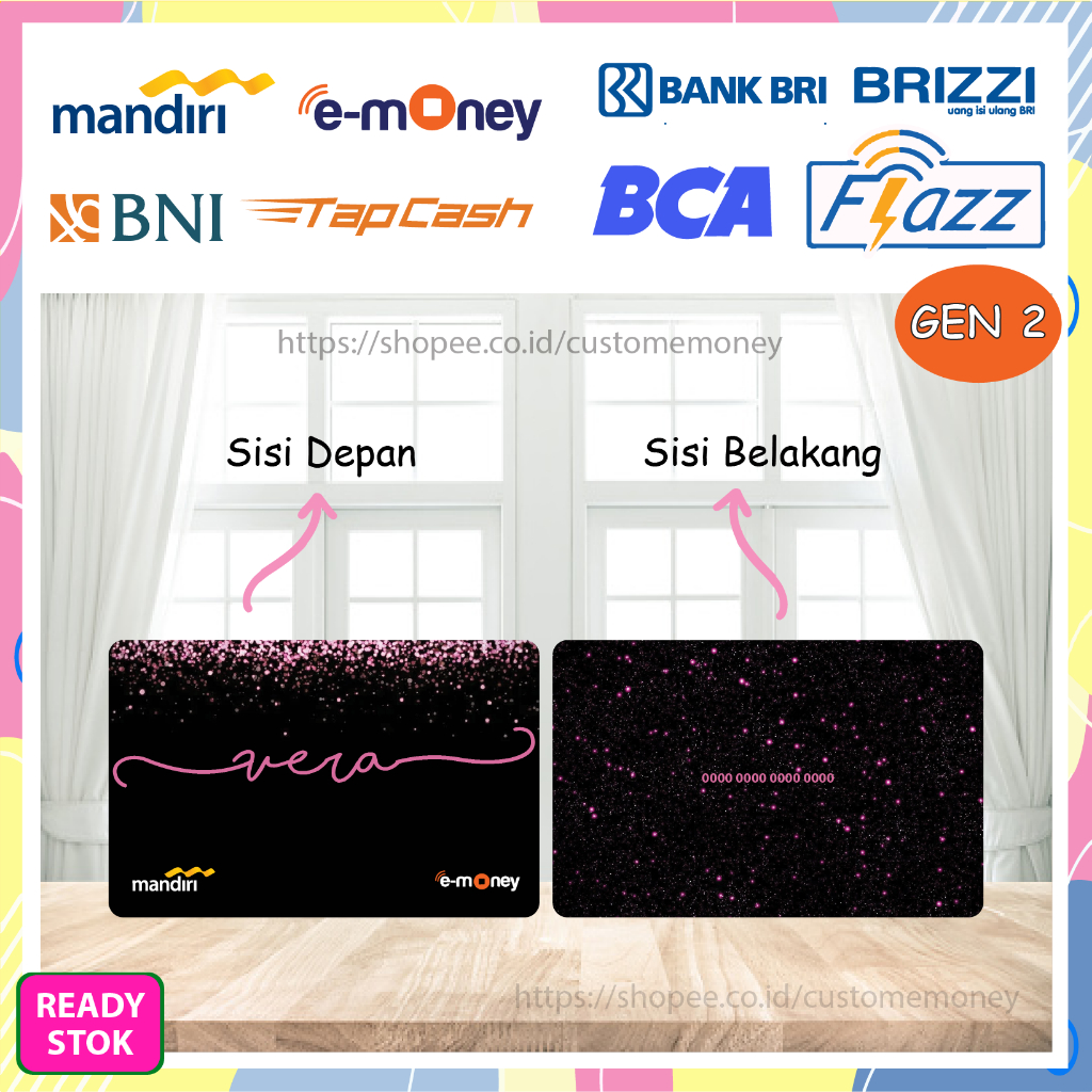 Jual KARTU EMONEY DESIGN CUSTOM NAMA BLINK BLACK PINK KARTU ETOLL E