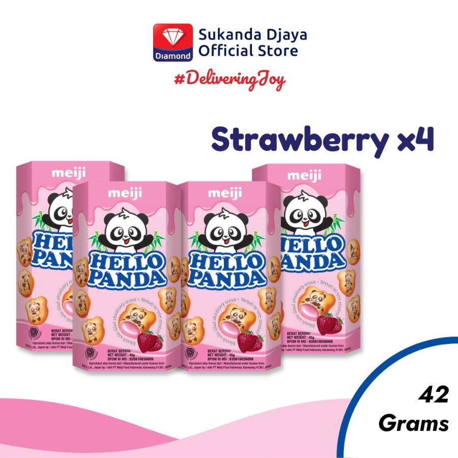 Jual Meiji Hello Panda Biskuit Strawberry Snack Ringan Gr Pcs