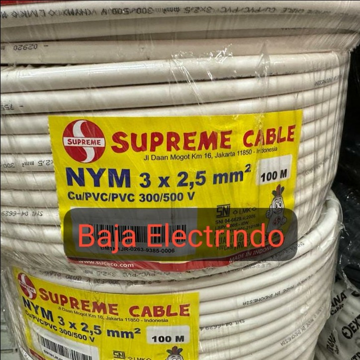 Jual Kabel Listrik Tunggal Isi 3 NYM 3X2 5MM SUPREME 100MTR Shopee