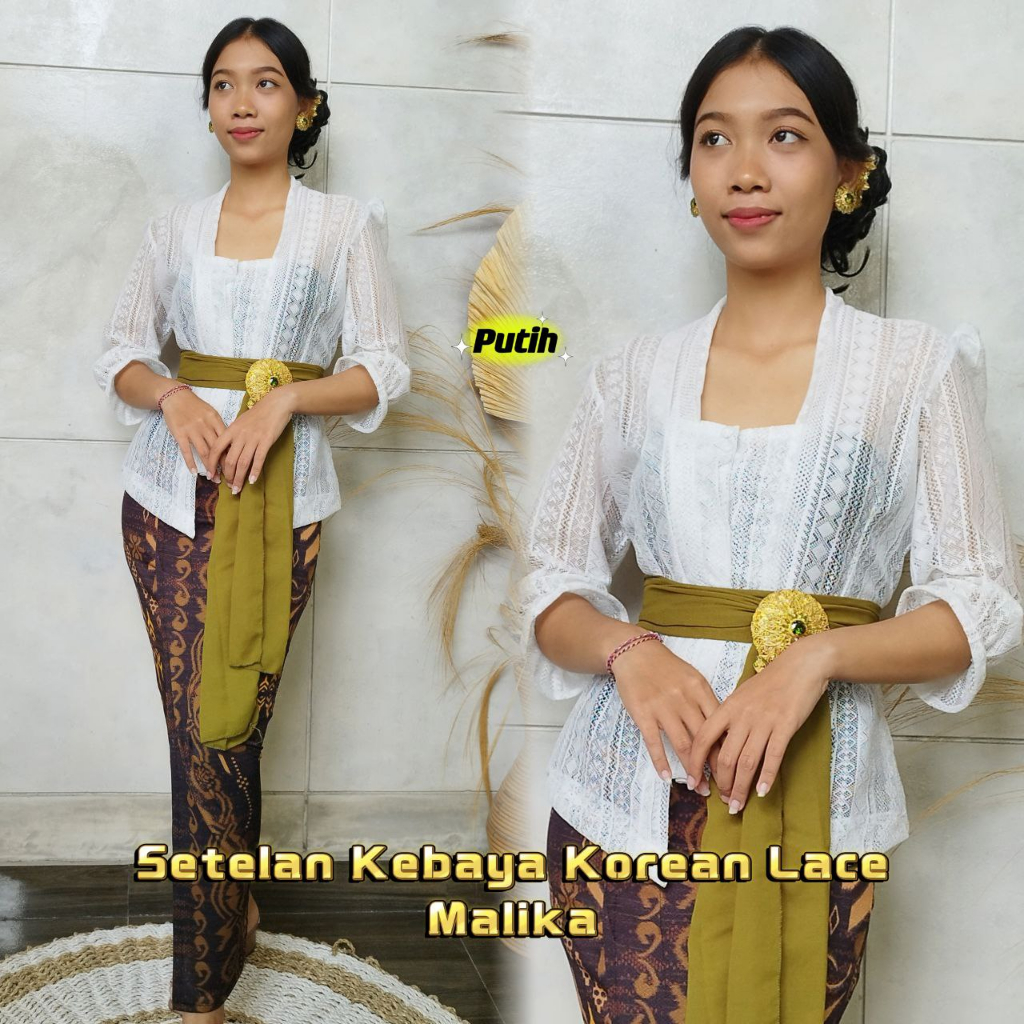 Jual SudanBali Setelan Kebaya Brokat Malika Bet Pecah Tangan Karet Dan