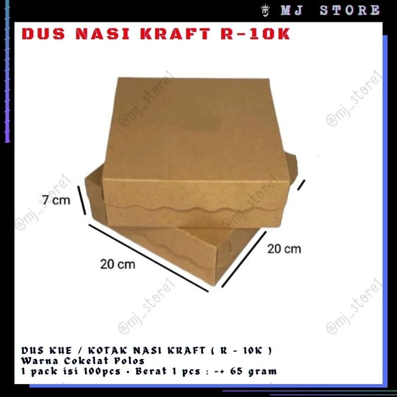 Jual DUS NASI R10K KRAFT UK 20x20x7cm KOTAK KUE KOTAK SNACK