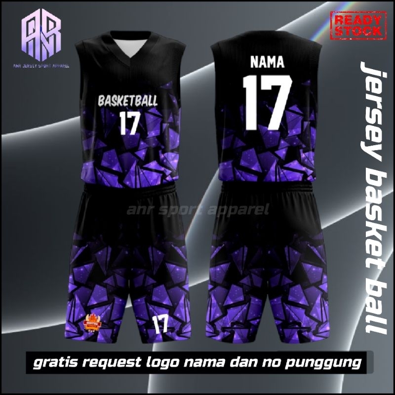 Jual JERSEY BASKET BALL CUSTOM FULL PRINTING Gratis Nama Dan No