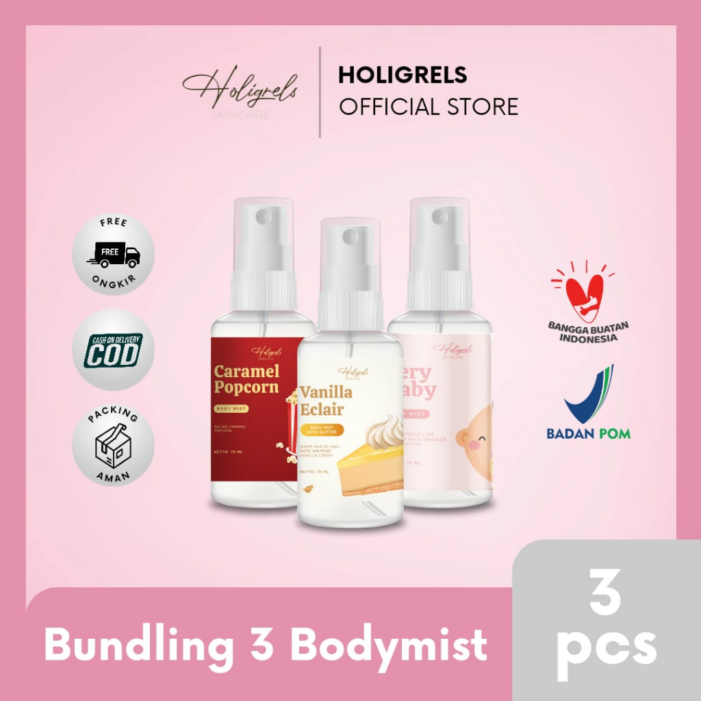 Jual BUNDLE 3pcs BODYMIST HOLIGRELS Bundling Body Mist Parfume