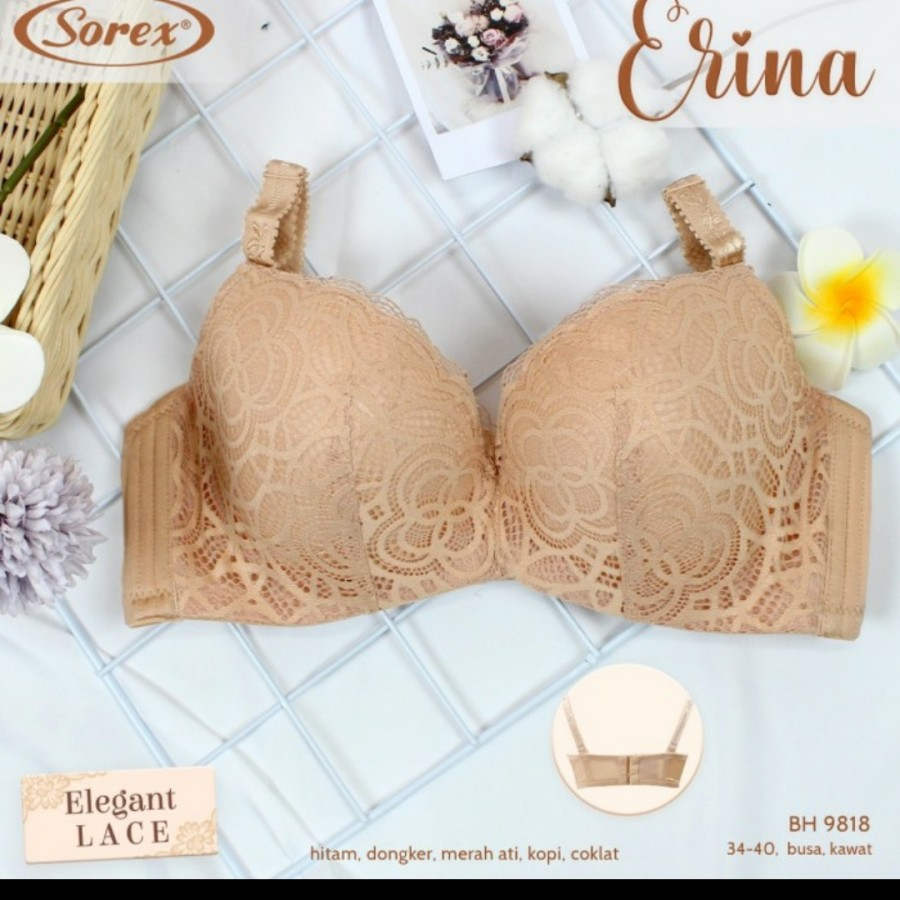 Jual Bra Kawat Sorex Busa Sedang Elegant Renda Halus Kait