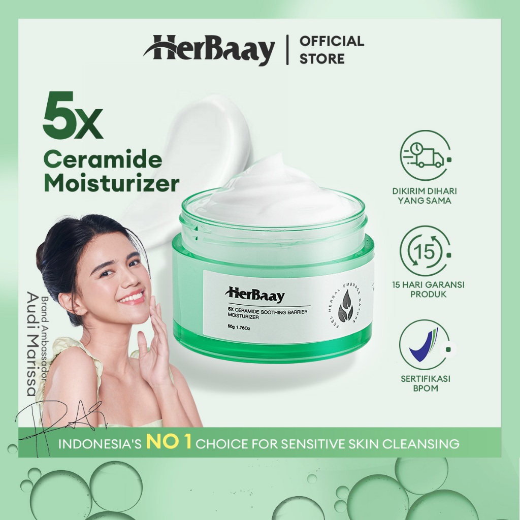 Jual HerBaay 5X Ceramide Soothing Barrier Moisturizer Cream 50g Anti