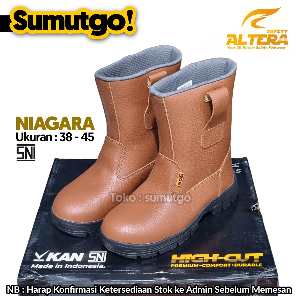 Jual ALTERA Niagara Sepatu Boots Proyek Coklat Original Sepatu Kerja