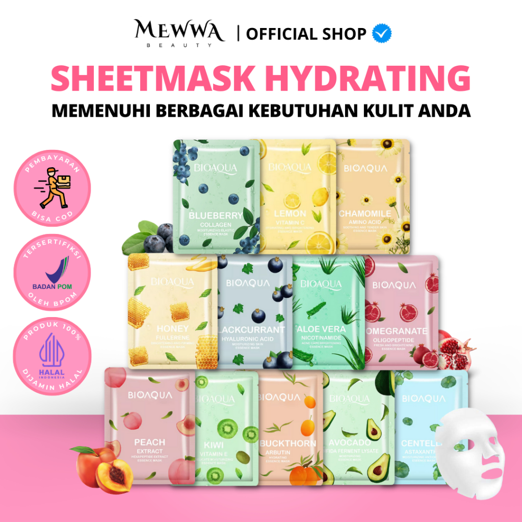 Jual Satuan Bioaqua Sheet Mask Hydrating Essence Face Mask