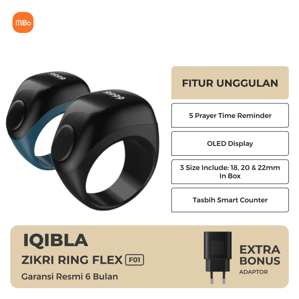 Jual Iqibla Zikr Smart Ring Flex F Lite Cincin Tasbih Digital