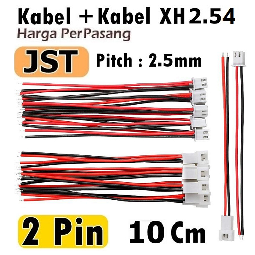 Jual Kabel Mini JST XH 2 54mm 2 Pin 2 Jalur XH2 54 2 54 Male Female