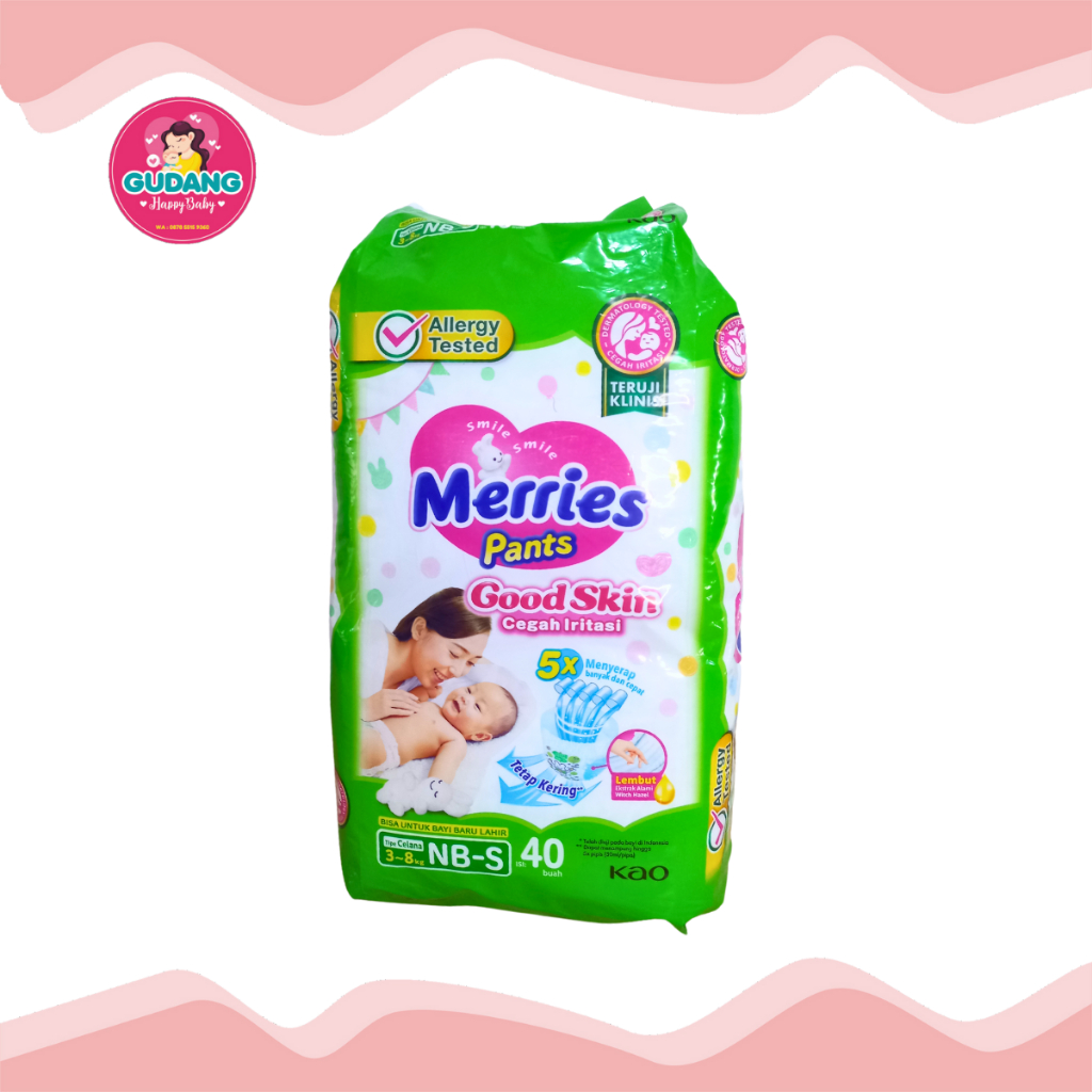 Jual Merries Good Skin Pants Popok Bayi Sekali Pakai NB S40 Shopee