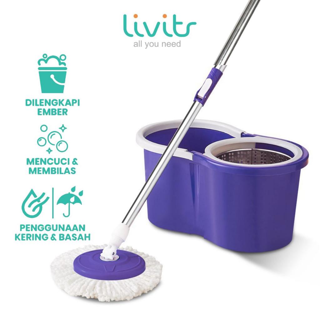 Jual Livits Set Alat Pel Lantai Stainless Super Mop Dengan