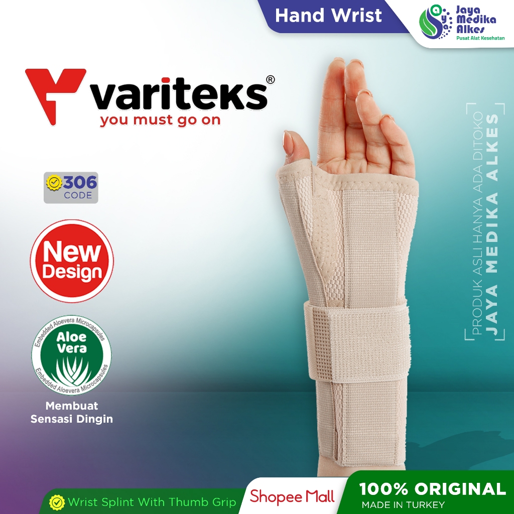 Jual VARITEKS 306 Wrist Splint With Thumb Grib Shopee Indonesia