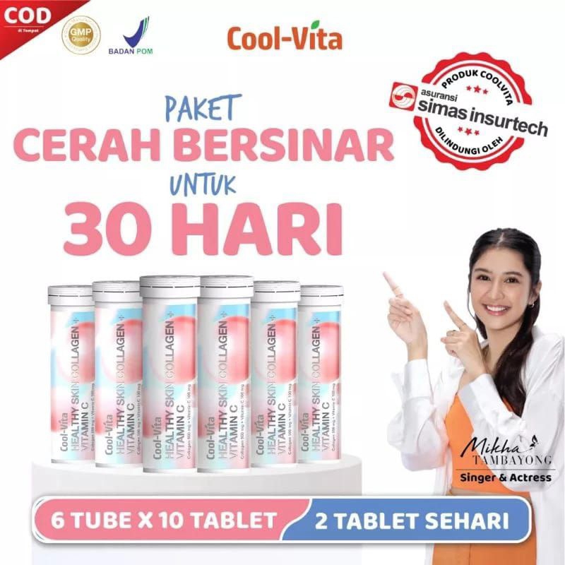 Jual Paket Cerah Bersinar 30 Hari Coolvita Collagen 6 Botol Shopee