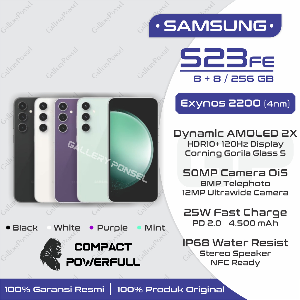 Jual Samsung S23 FE 8 256 GB Garansi Resmi Exynos 2200 Shopee