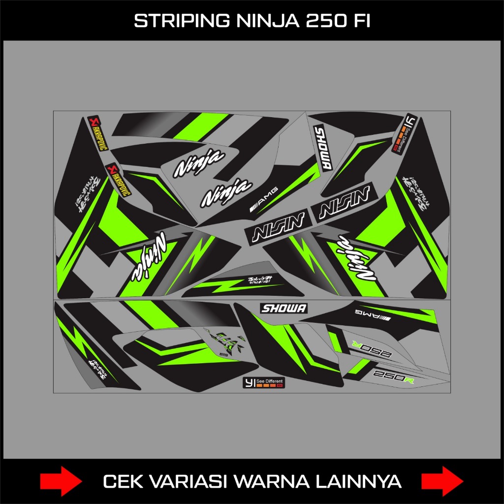 Jual DECAL STIKER STRIPING NINJA250 FI OLD GRAFIS KYT RACING Stiker