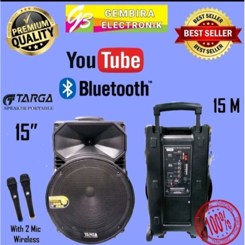 Jual Speaker Aktif Portable TARGA 15 Inch Bluetooth Speaker Targa