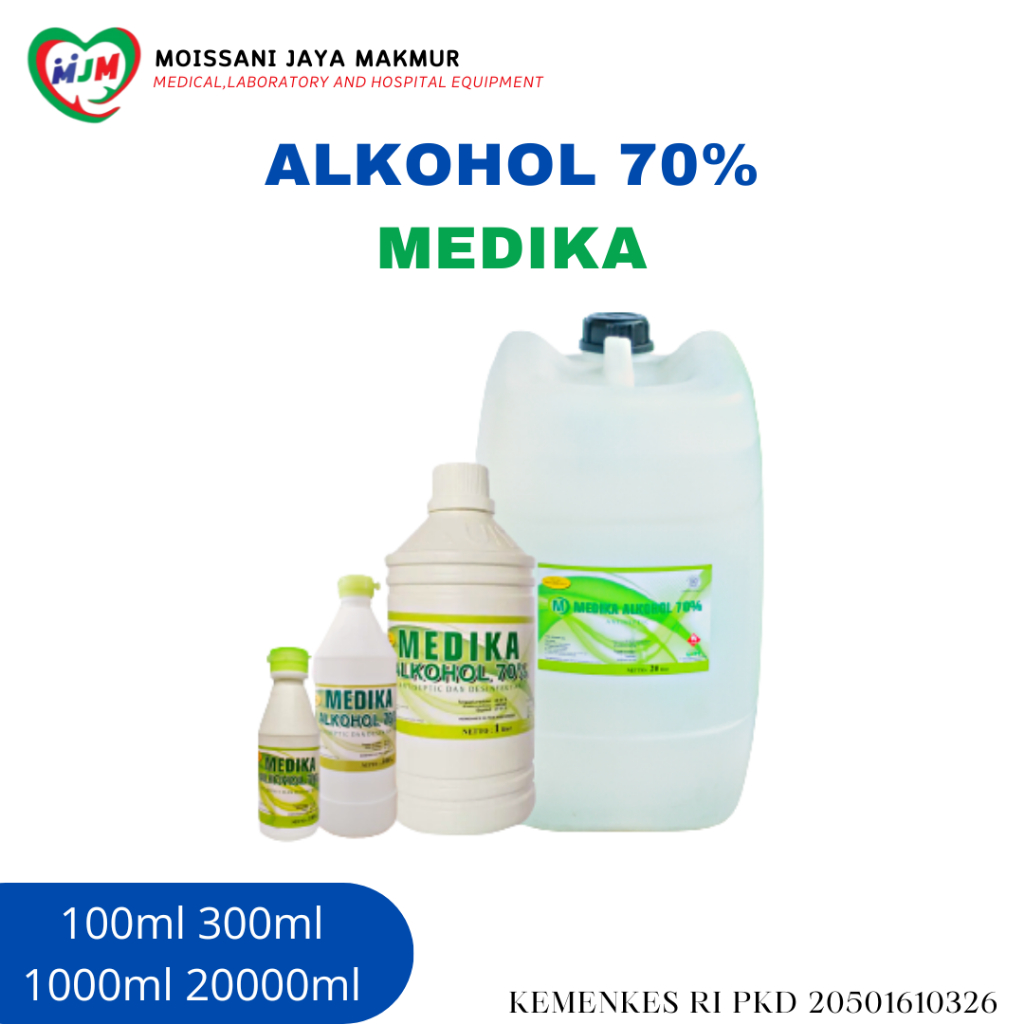 Jual Alkohol 70 Antiseptik Medika ORIGINAL 100ml 300ml 1000ml 5Liter