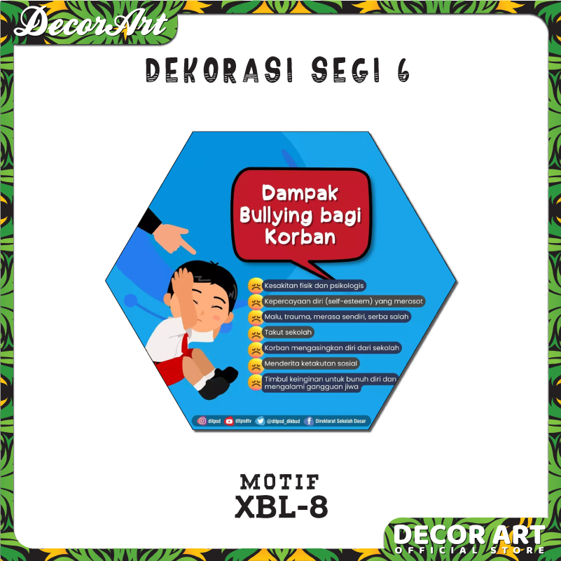 Jual DecorArt Dekorasi Hiasan Dinding Segi 6 Tema Stop Bullying