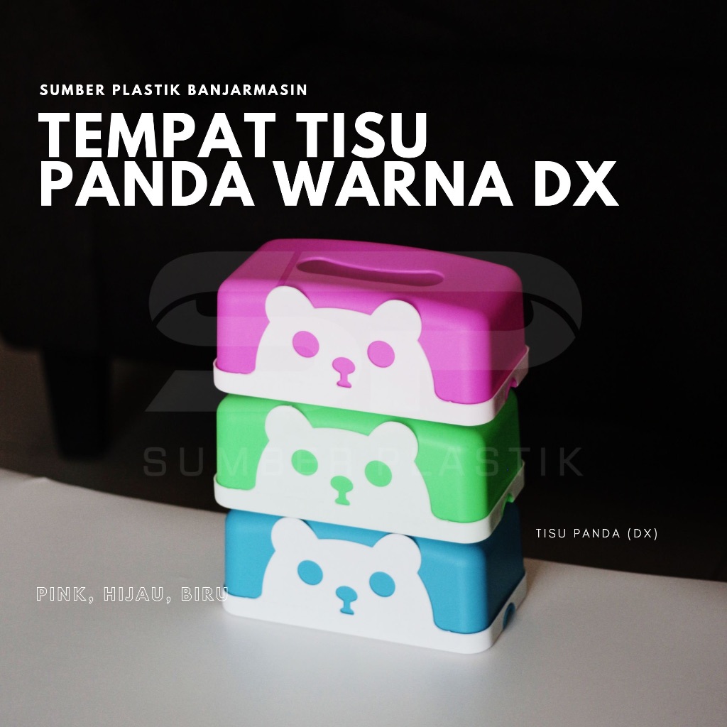 Jual Tempat Tisu Panda DX Warna Cerah Kotak Tissue Plastik Meja