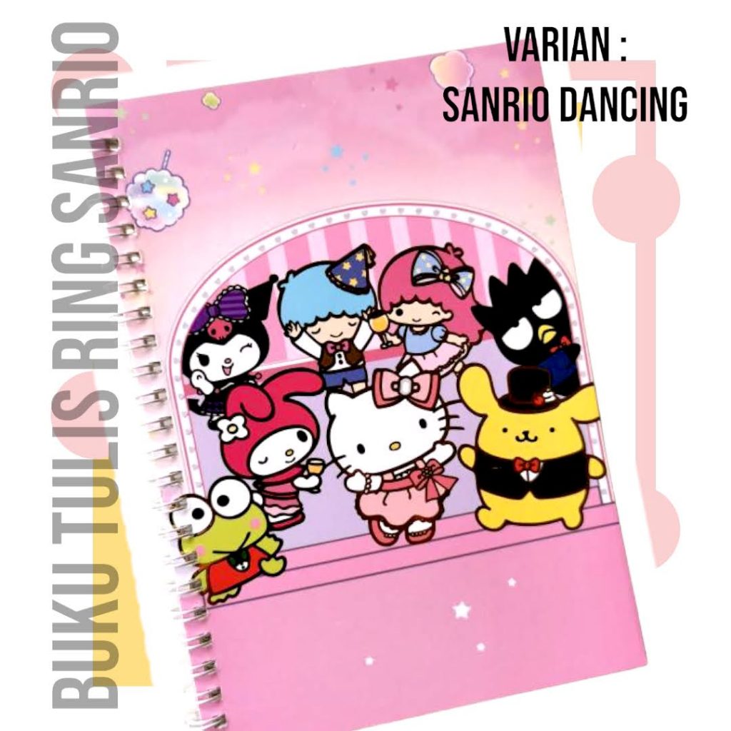 Jual BUKU TULIS POLOS A5 RING SPIRAL MOTIF SANRIO MY MELODY GURASHI