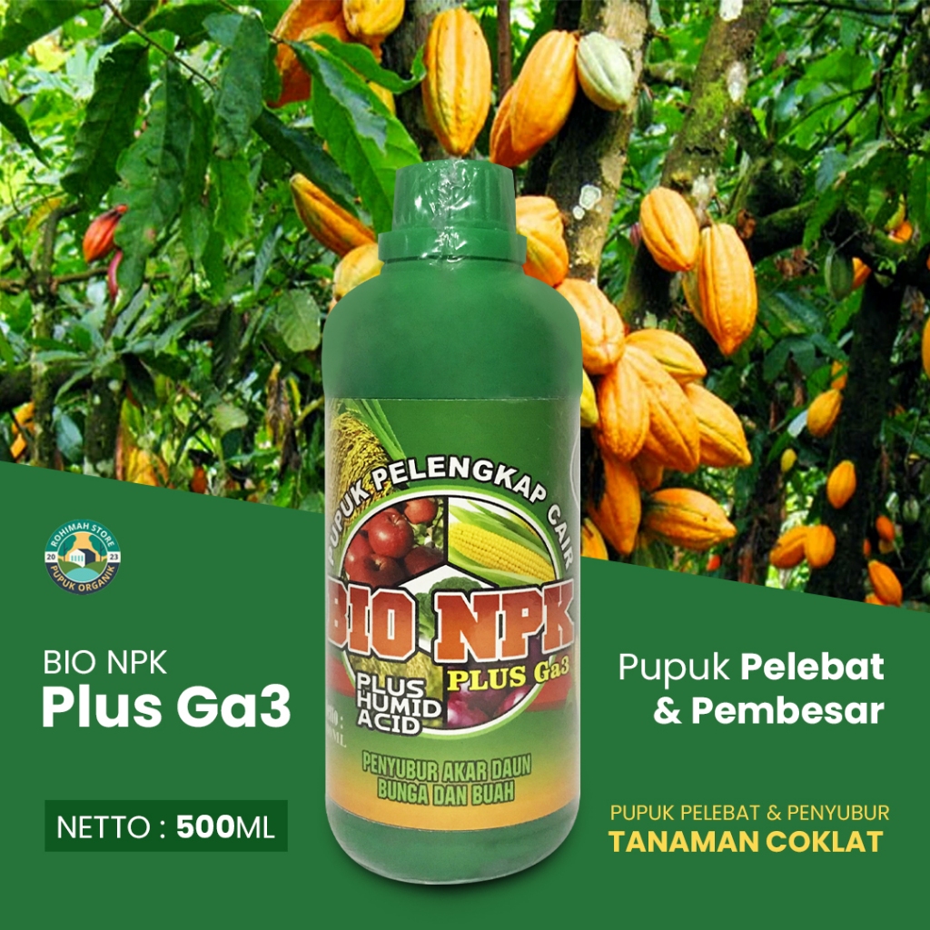 Jual BIO NPK GAZA Plus Ga3 Humit Acid Pupuk Tanaman Coklat Agar Berbuah