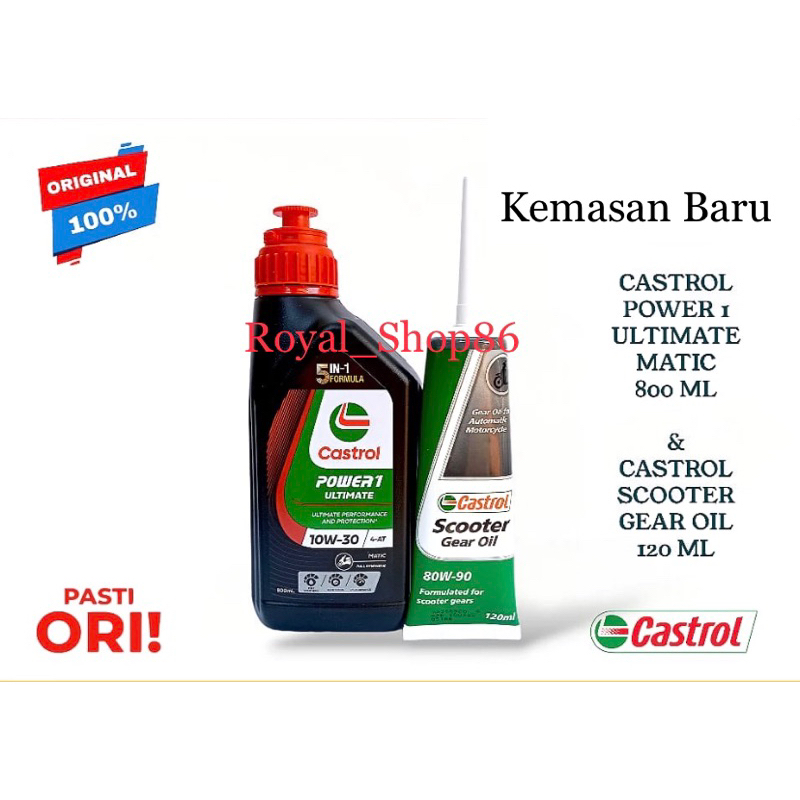 Jual OLI CASTROL POWER 1 ULTIMATE MATIC SAE 10W 30 800 ML FULL