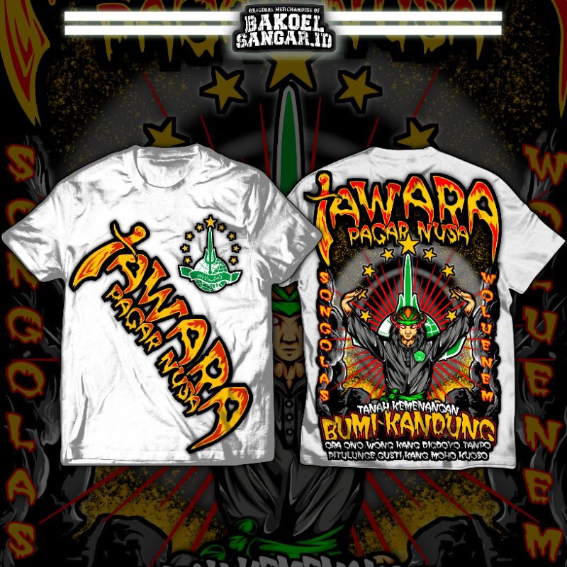 Jual Kaos Jawara Pagar Nusa Warna Putih A Full Punggung Kaos Pagar